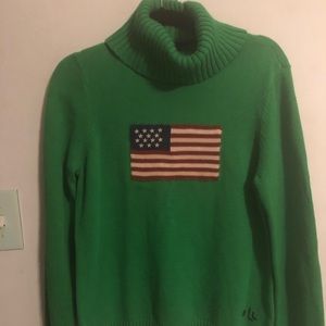 Lauren by Ralph Lauren American Flag Turtleneck